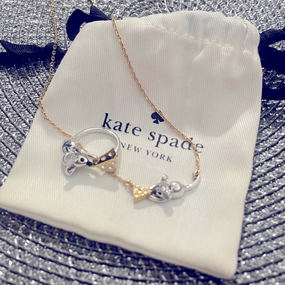 Kate Spade Mouse and Cheese Ring and Necklace